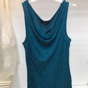 Express sleeveless modal top - cowlneck, studded